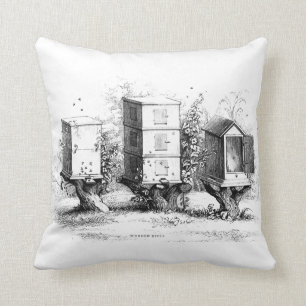 noir vintage de coussin de coussin de ruches
