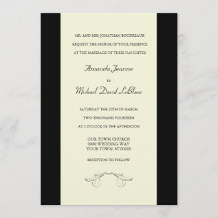 Noircissez outre des invitations de White Fleur de
