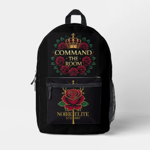 Noire Élité Royal Rose Crown Backpack –Bold Luxury