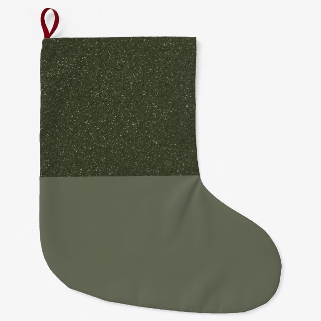 Noise-Top Moss Green Custom Christmas Stocking (Front)