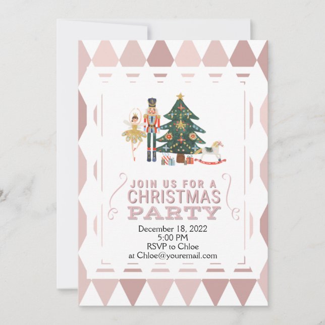 Noisette de Noël Pink Formes Invitation (Devant)