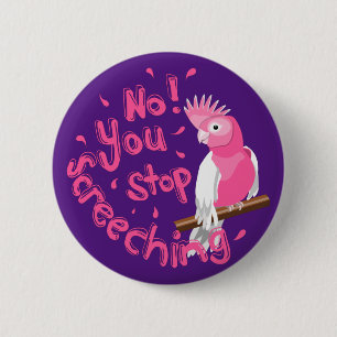 Noisy Pink Galah 2 Inch Round Button