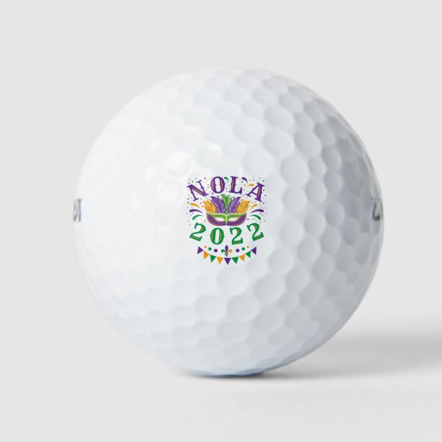 NOLA 2022 Mardi Gras New Orleans Golf Balls (Front)