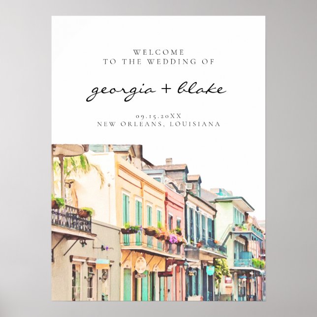NOLA | Affiche de bienvenue Mariage de la Nouvelle (Devant)