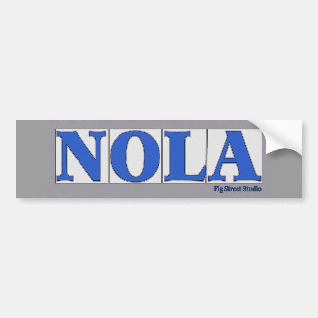 NOLA, Blue Letter Street Tiles Bumper Sticker (Front)