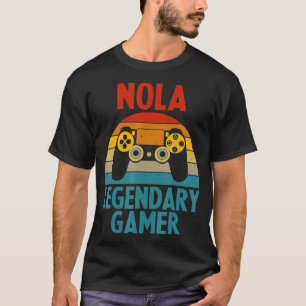 NOLA Gift Name Personalized Funny Gaming Geek Birt T-Shirt