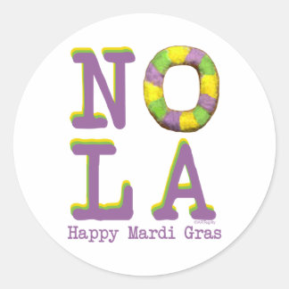 NOLA King Cake Classic Round Sticker