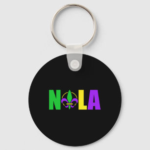 Nola New Orleans Louisiana 504 Fleur-de-lis Mardi Keychain