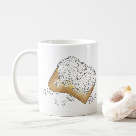 NOLA New Orleans Louisiana Sugary Beignet Pastry Coffee Mug
