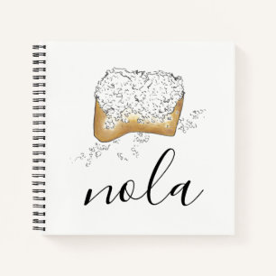 NOLA New Orleans Louisiana Sugary Beignet Pastry Notebook