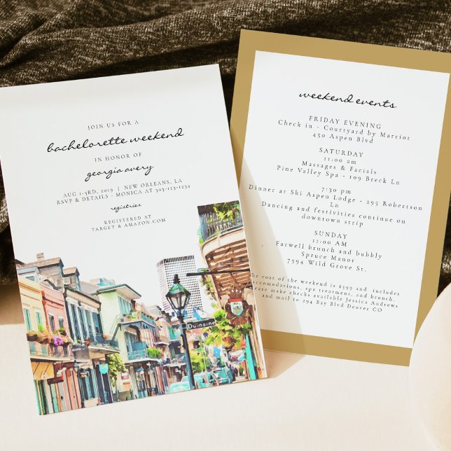 NOLA | New Orleans Mardi Bachelorette Itinerary Invitation (Creator Uploaded)