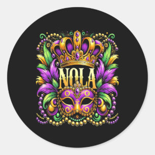 Nola New Orleans Mardi Gras 2025 Classic Round Sticker