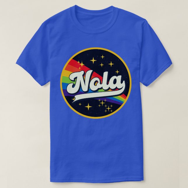 Nola Rainbow In Space Vintage Style T-Shirt (Design Front)