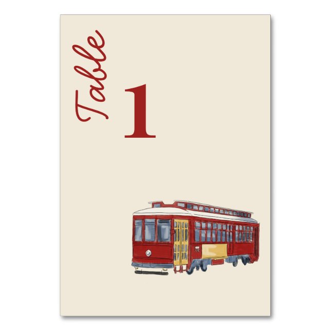 Nola Watercolor double sided Table Number (Front)