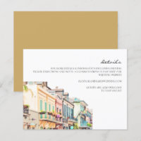 Nola - Watercolor New Orleans Wedding Details Card
