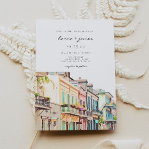 Nola - Watercolor New Orleans Wedding Invitation