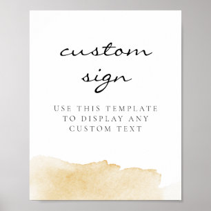 NOLA Yellow Watercolor Wedding Custom Sign 