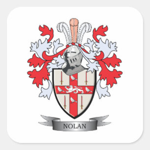 Nolan Coat of Arms Square Sticker