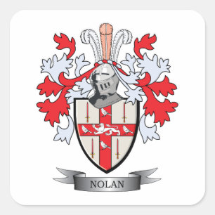 Nolan Coat of Arms Square Sticker