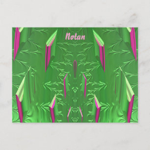 NOLAN ~ Glossy Postcard 3D Pink Green Zany