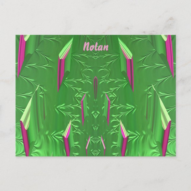 NOLAN ~ Glossy Postcard 3D Pink Green Zany (Front)