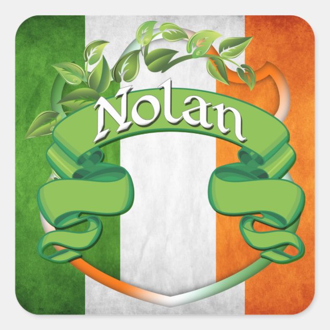 Nolan Irish Shield Square Sticker (Front)