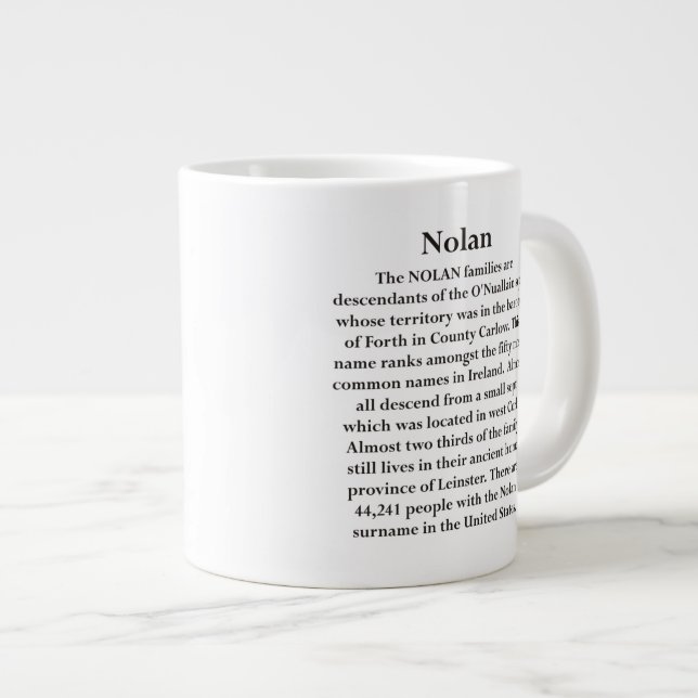 Nolan (O'Nuallain) Large Coffee Mug (Front Right)
