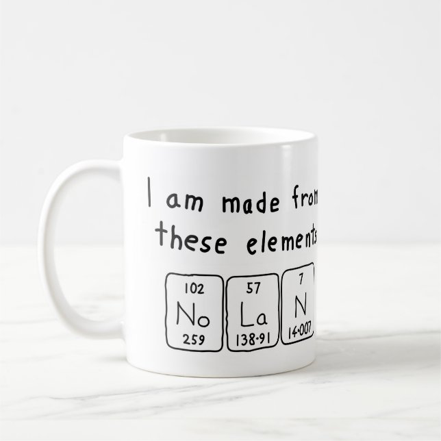 Nolan periodic table name mug (Left)