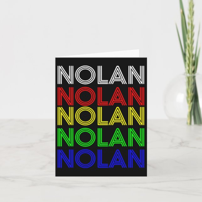 Nolan Personalized First Name Retro Vintage Style  Card (Front)