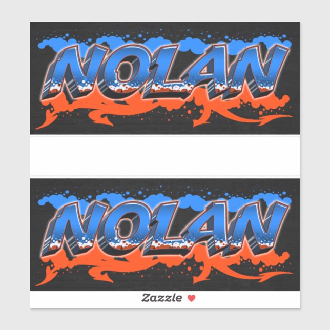 Nolan Prénom Nom Graffiti Autocollants (Feuille)