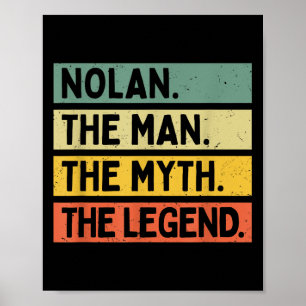 Nolan The Man The Myth The Legend Funny Personaliz Poster