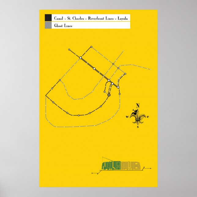NolaRoutes YELLOW Poster (Front)