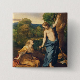 Noli Me Tangere, c.1534 (oil on canvas) (for detai 2 Inch Square Button