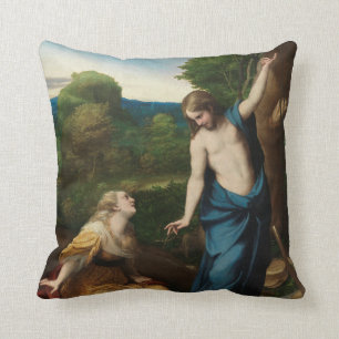 Noli me tangere throw pillow