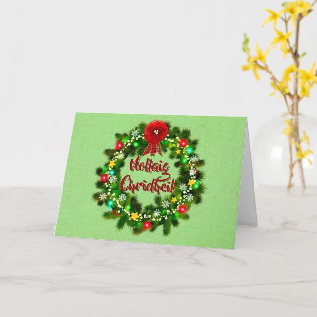 Nollaig Chridheil Scottish Christmas Greeting Card (Yellow Flower)
