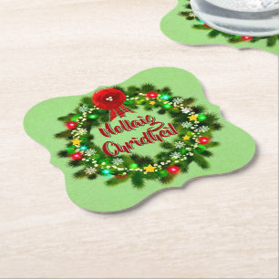Nollaig Chridheil Scottish Christmas Paper Coaster