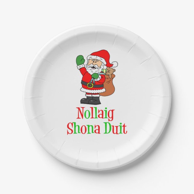 Nollaig Shona Duit Irish Christmas Paper Plate (Front)