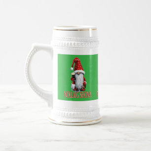Nollaig Shona Gnome Holding A Glass Of‎ Irish Dry  Beer Stein