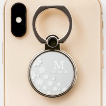 Nom à relief floral blanc initiales personnalisées