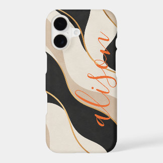 Nom Abstrait Moderne Noir Beige & Or