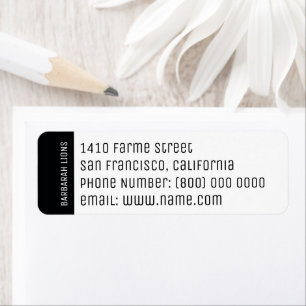 Nom, adresse, numéro de téléphone et informations