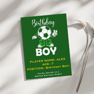 Nom Âge Garçons Football Invitation Anniversaire M
