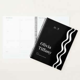 Nom Année Personnalisé Minimaliste Noir et Blanc