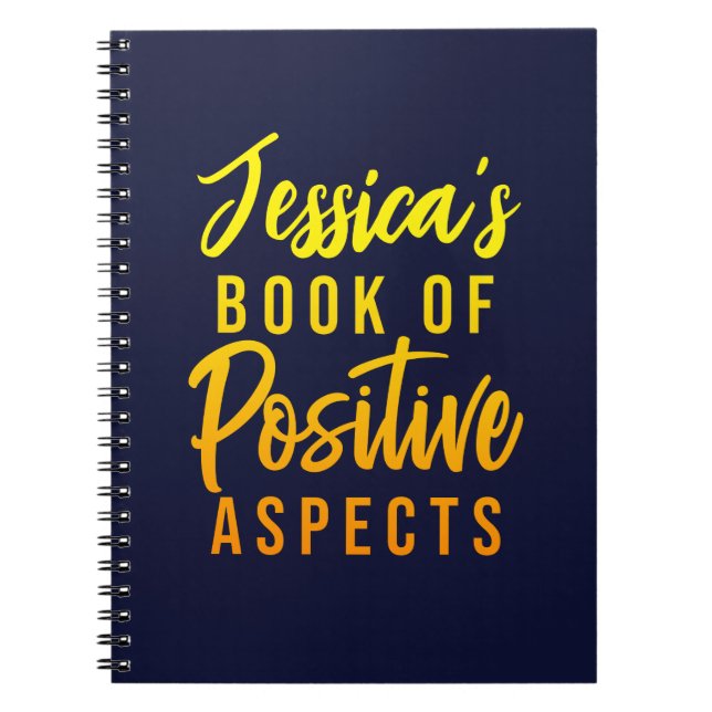 Nom Aspects positifs Carnet de texte bleu jaune (Devant)