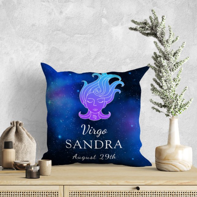 Nom avec signe Zodiac Oreillers à lancer Virgo Cad (Créateur téléchargé)