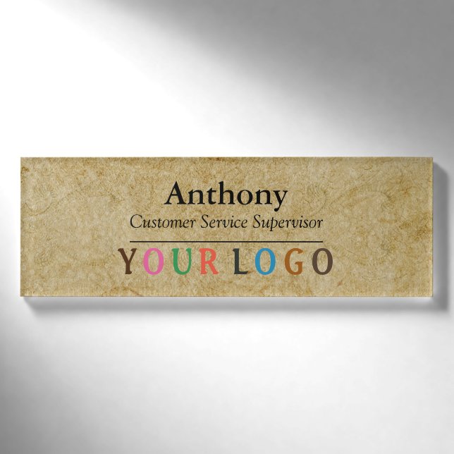 Nom Badge Magnet Custom Logo Personnel Employé Gra (Devant)