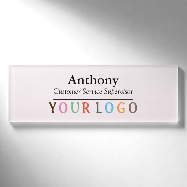 Nom Badge Magnet Custom Logo Personnel Employé Gra (Devant)