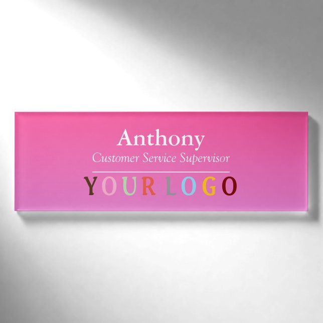 Nom Badge Magnet Custom Logo Personnel Employé Gra (Devant)