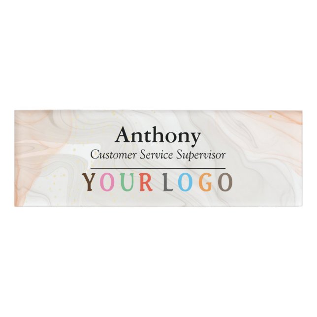 Nom Badge Magnet Custom Logo Personnel Employé Gra (Devant)