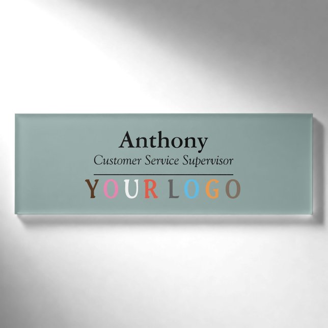 Nom Badge Magnet Custom Logo Personnel Employé Gra (Devant)